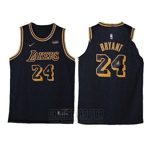 Camiseta Los Angeles Lakers Kobe Bryant #24 Ciudad 2017-18 Negro